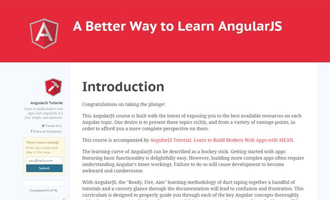 20个免费的 AngularJS 资源和开发教程